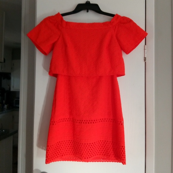 Topshop Orange Embroidered Dress - Picture 3 of 4